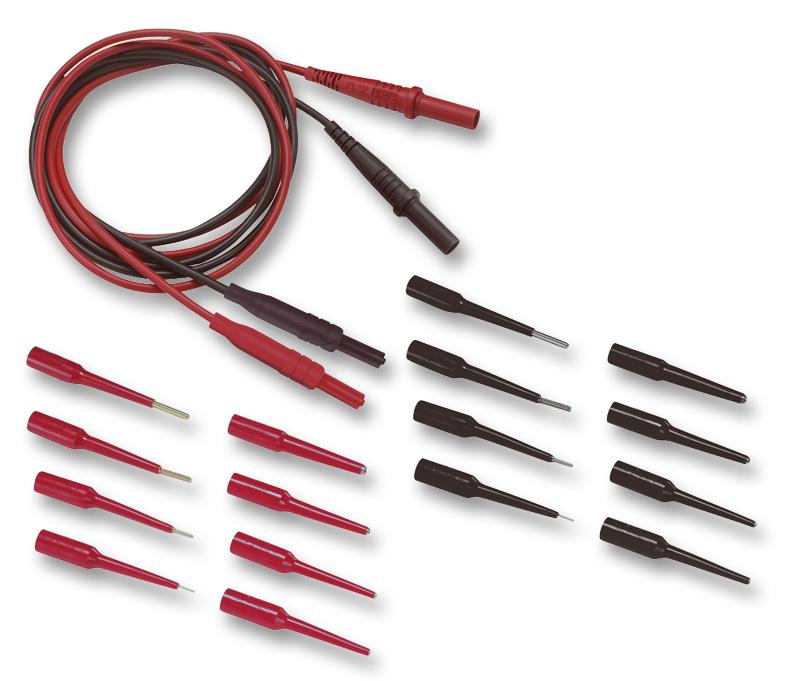 Connect 18. Комплект проводов для измерительного прибора. Контакты для измерительных проводов. Разъем lead Set. ￼ наконечник для тестера (мультиметра) красный + черный.