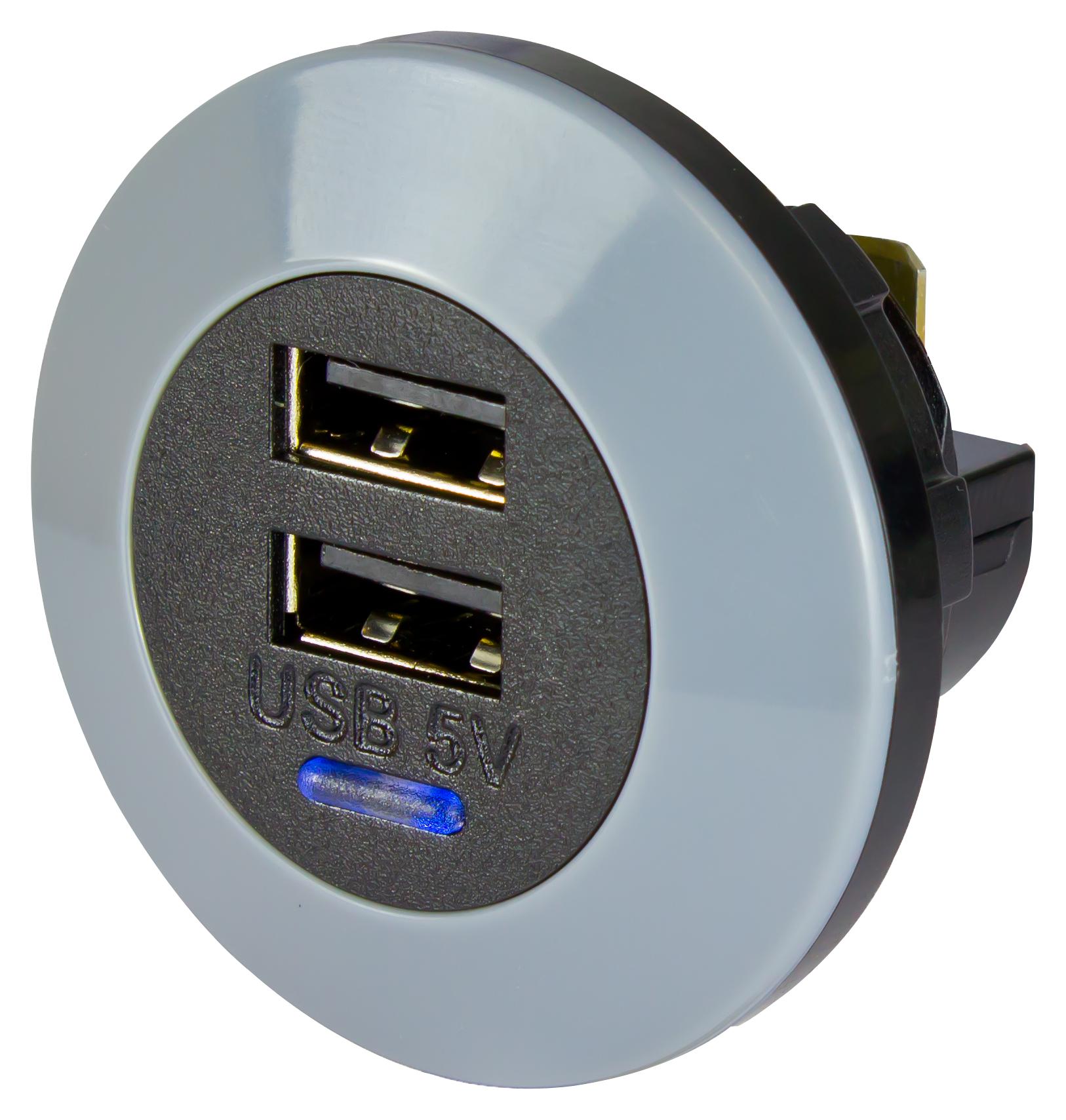 Розетка USB встраиваемая (5в, 2.1а + 2.1а)